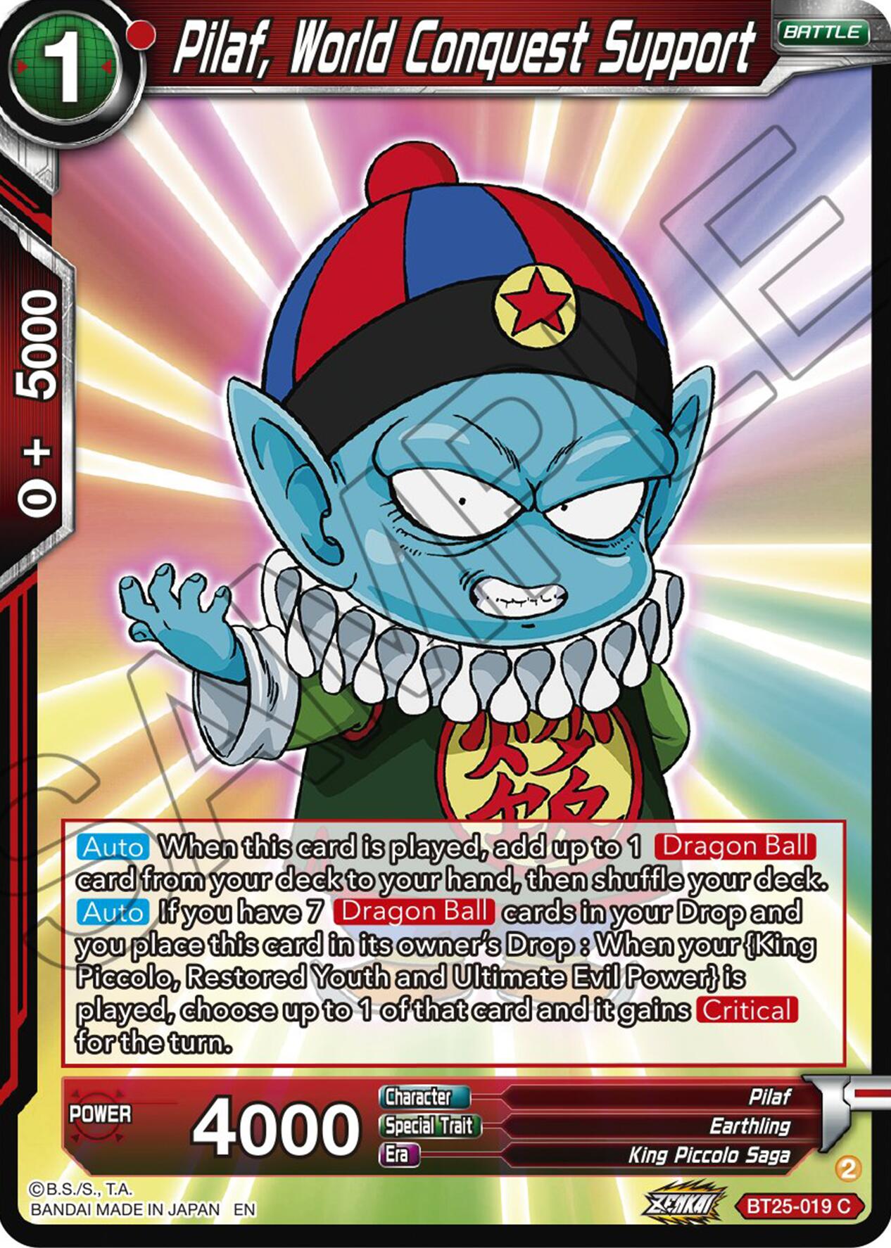 Pilaf, World Conquest Support (BT25-019) [Legend of the Dragon Balls] | Pegasus Games WI