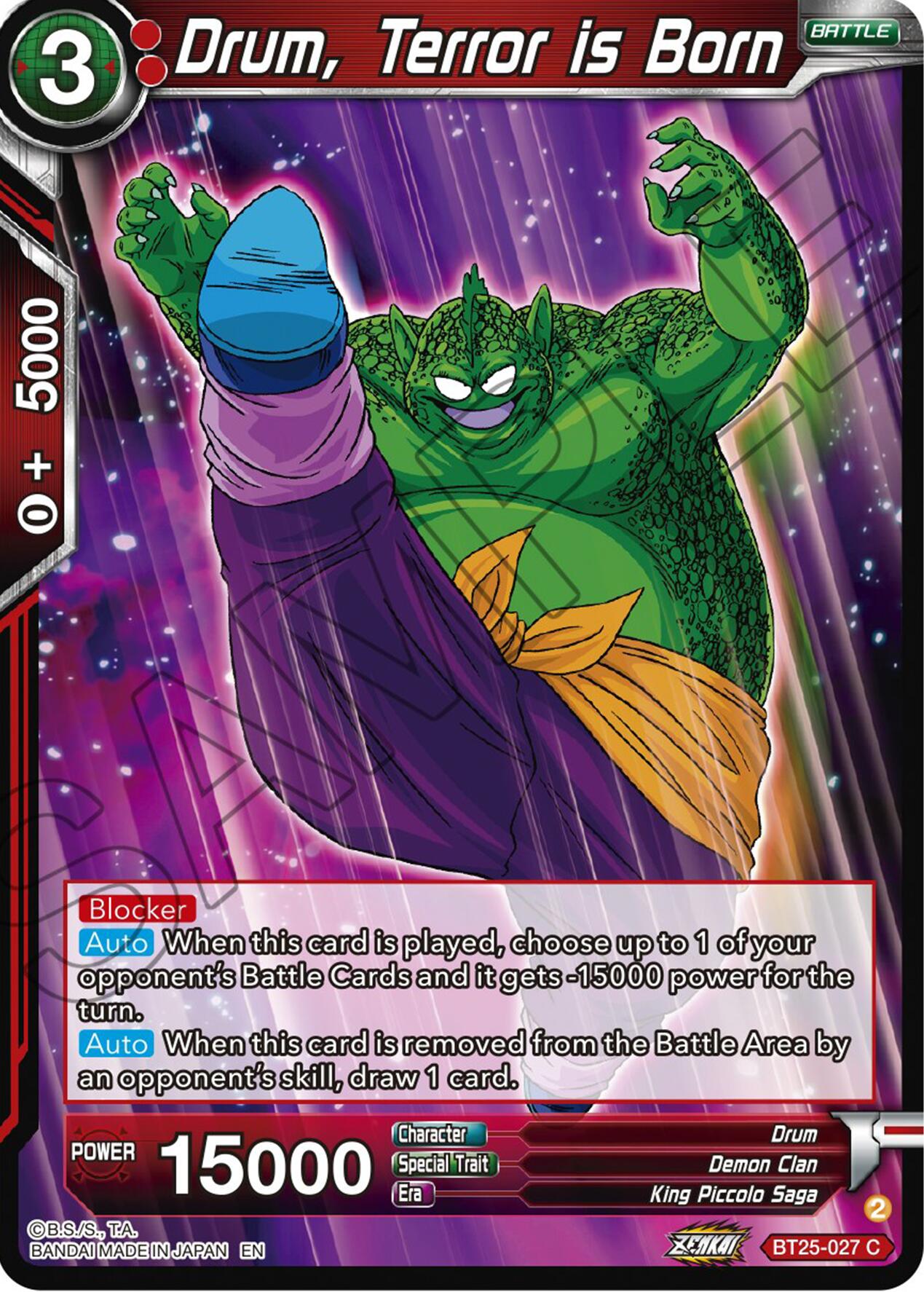 Drum, Terror is Born (BT25-027) [Legend of the Dragon Balls] | Pegasus Games WI