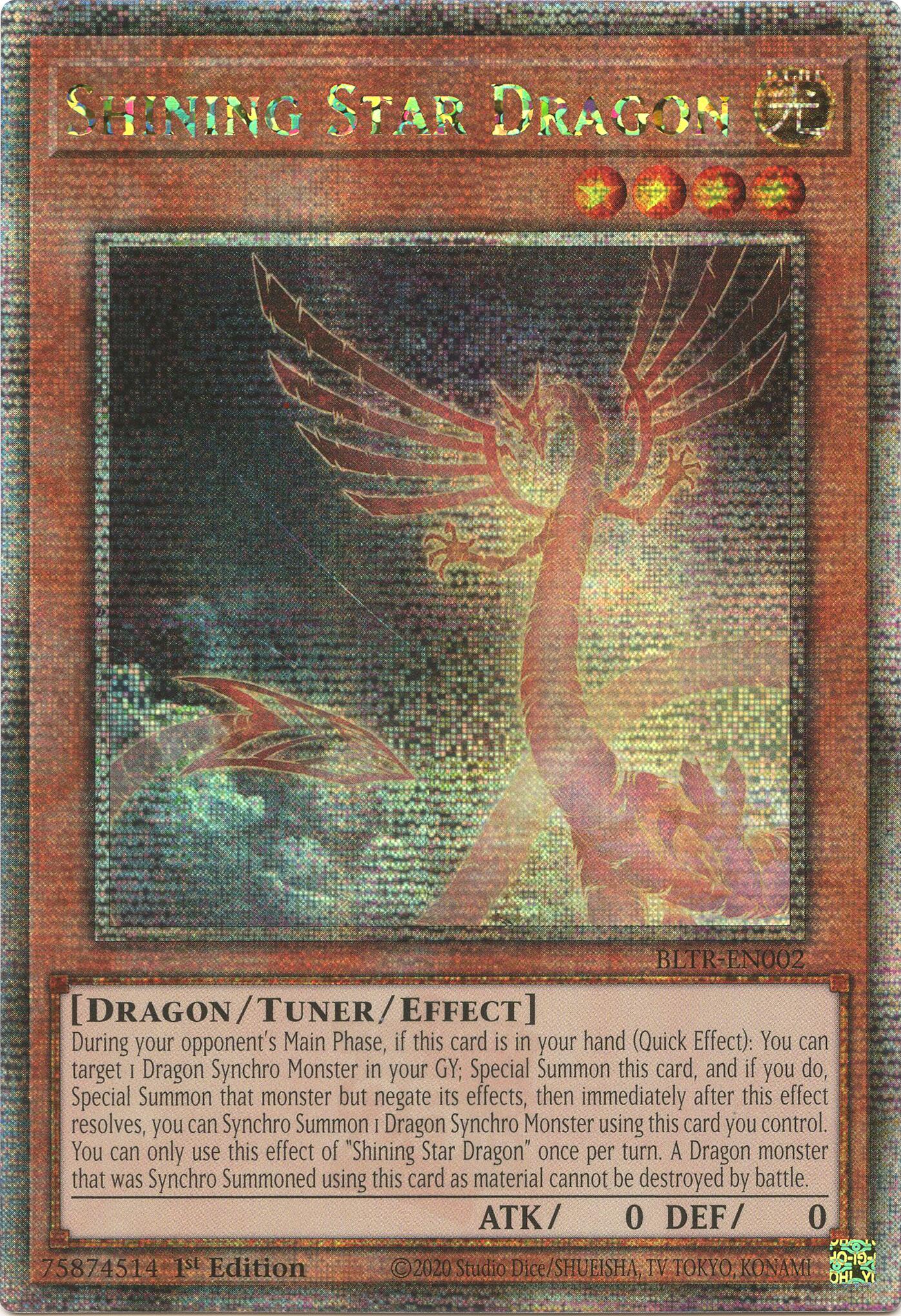 Shining Star Dragon (Quarter Century Secret Rare) [BLTR-EN002] Quarter Century Secret Rare | Pegasus Games WI