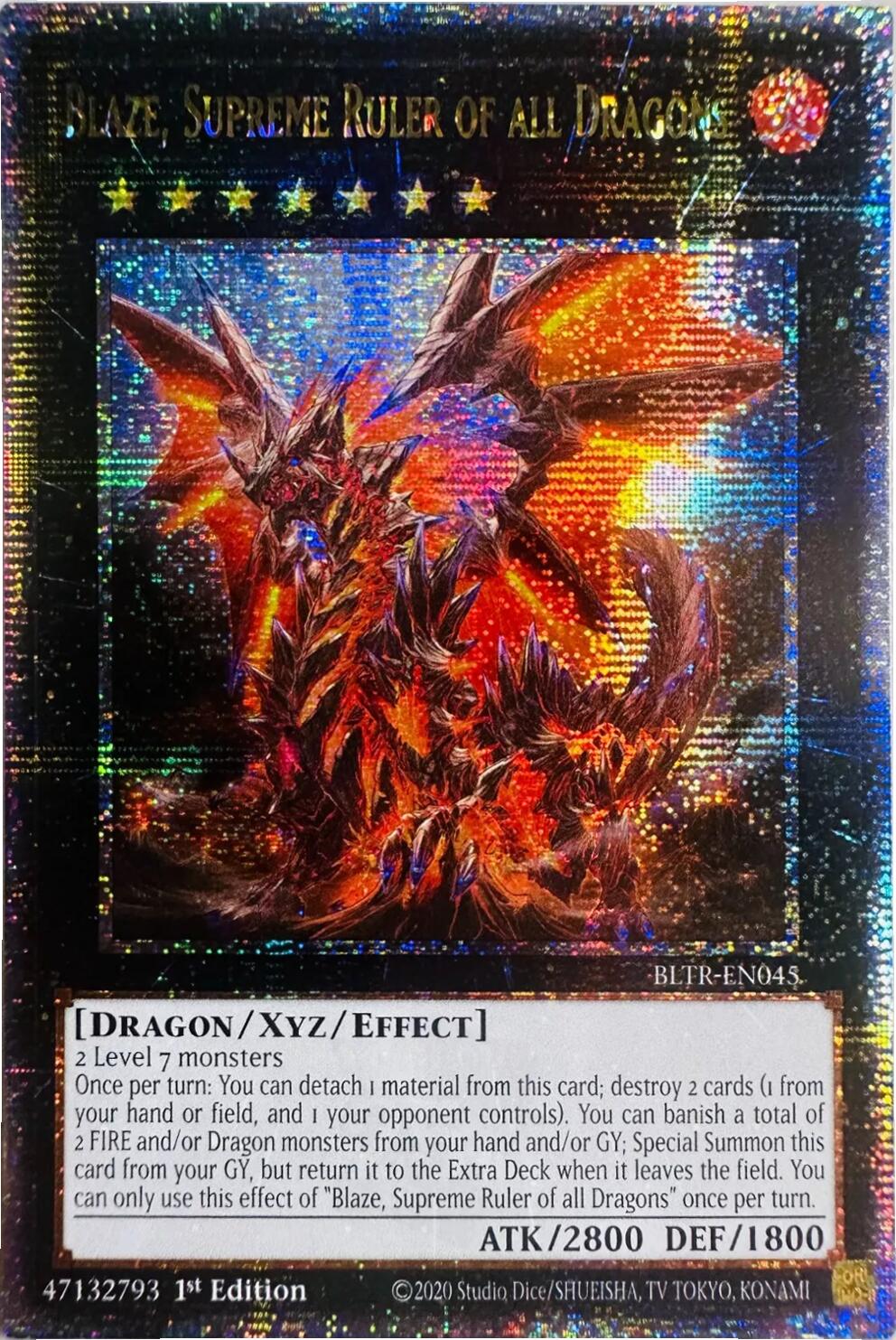 Blaze, Supreme Ruler of all Dragons (Quarter Century Secret Rare) [BLTR-EN045] Quarter Century Secret Rare | Pegasus Games WI