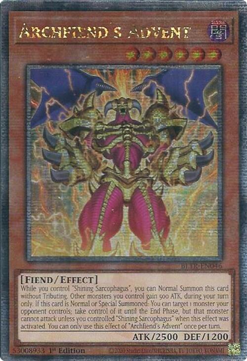 Archfiend's Advent (Quarter Century Secret Rare) [BLTR-EN046] Quarter Century Secret Rare | Pegasus Games WI