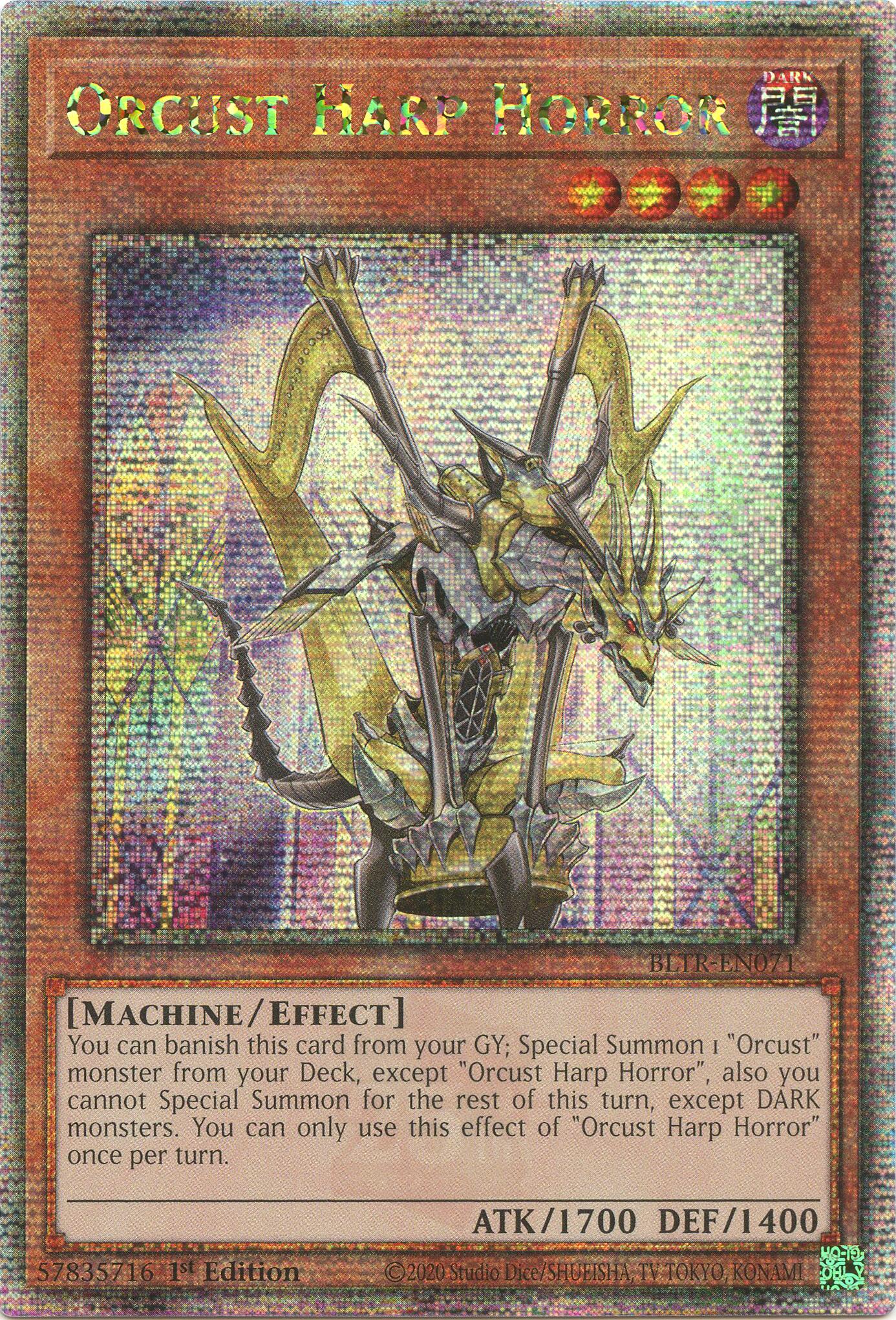 Orcust Harp Horror (Quarter Century Secret Rare) [BLTR-EN071] Quarter Century Secret Rare | Pegasus Games WI