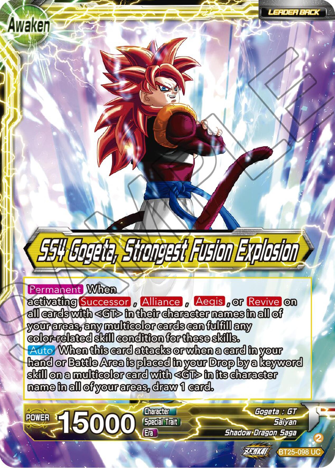 SS4 Son Goku & SS4 Vegeta // SS4 Gogeta, Strongest Fusion Explosion (BT25-098 UC) [Legend of the Dragon Balls] | Pegasus Games WI