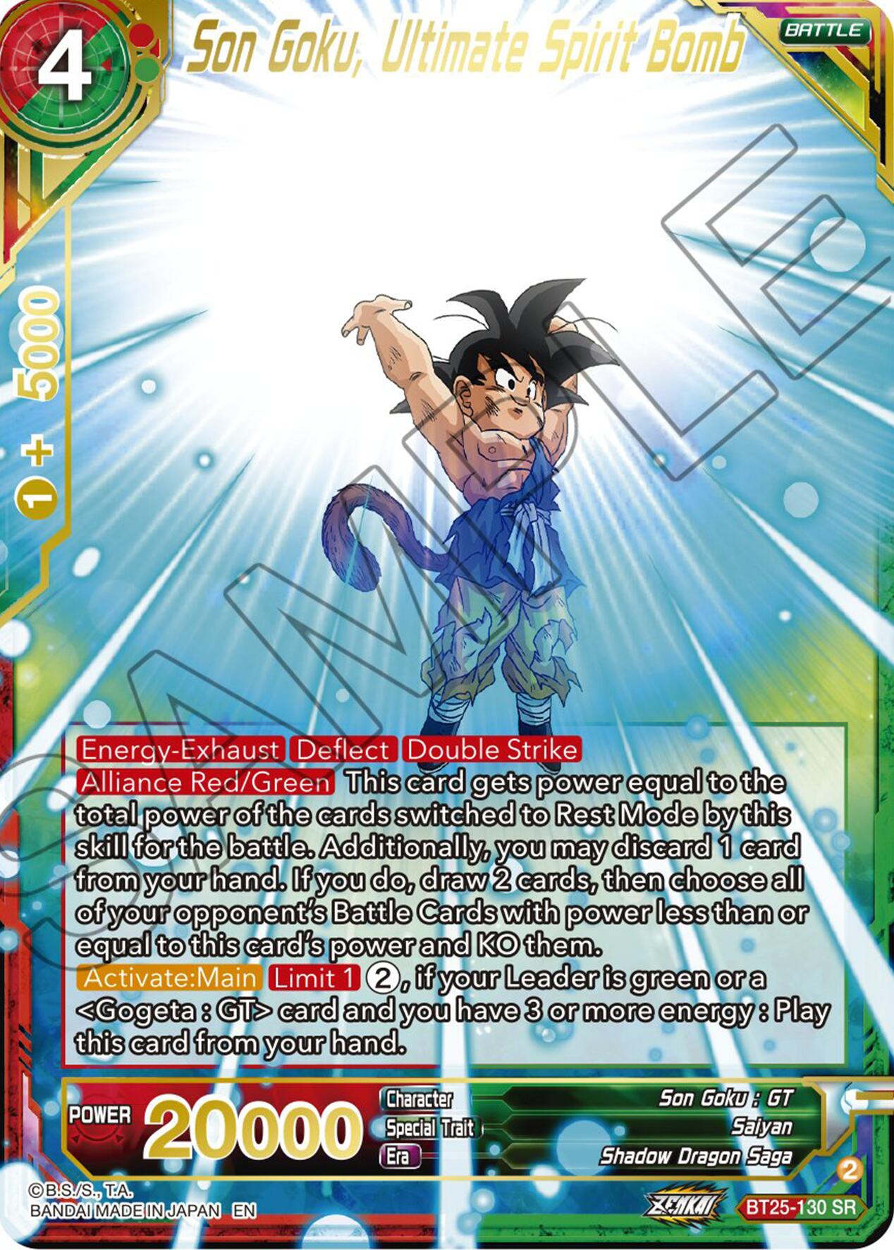 Son Goku, Ultimate Spirit Bomb (BT25-130 SR) [Legend of the Dragon Balls] | Pegasus Games WI