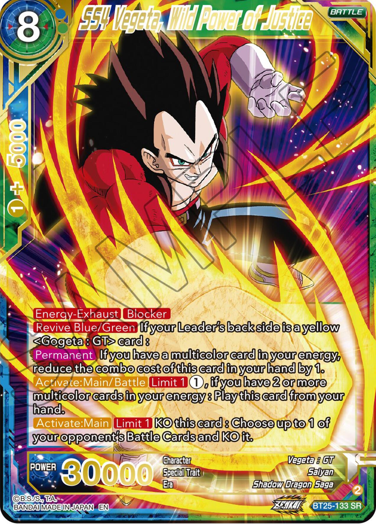 SS4 Vegeta, Wild Power of Justice (BT25-133) [Legend of the Dragon Balls] | Pegasus Games WI