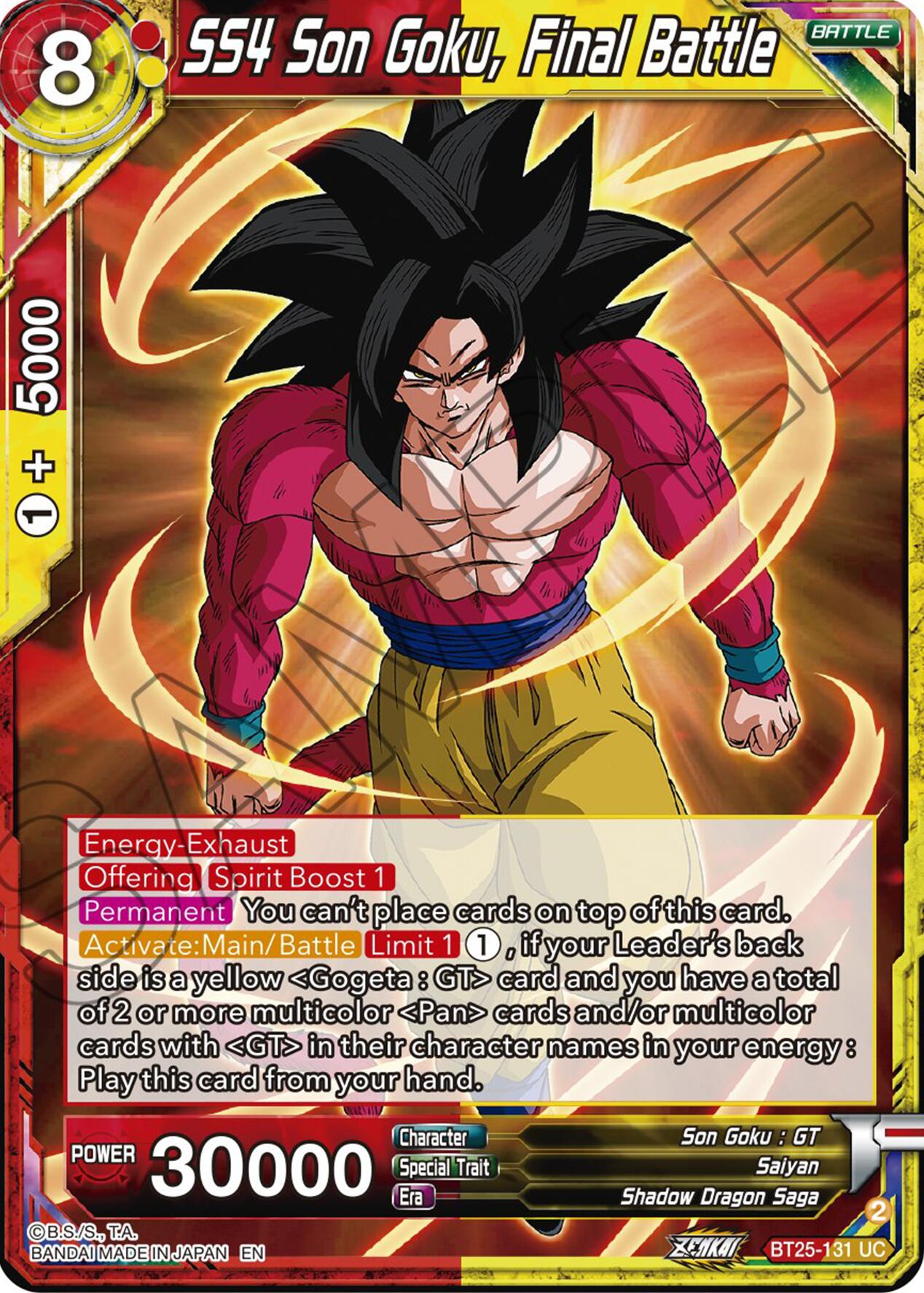 SS4 Son Goku, Final Battle (BT25-131) [Legend of the Dragon Balls] | Pegasus Games WI
