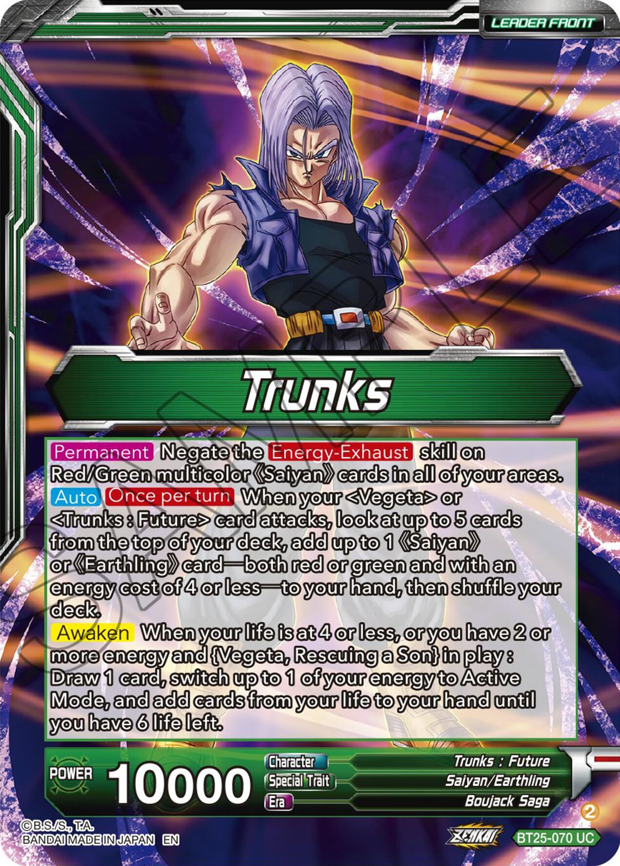 Trunks // SS Trunks, Tournament Battle to the Death (BT25-070) [Legend of the Dragon Balls] | Pegasus Games WI