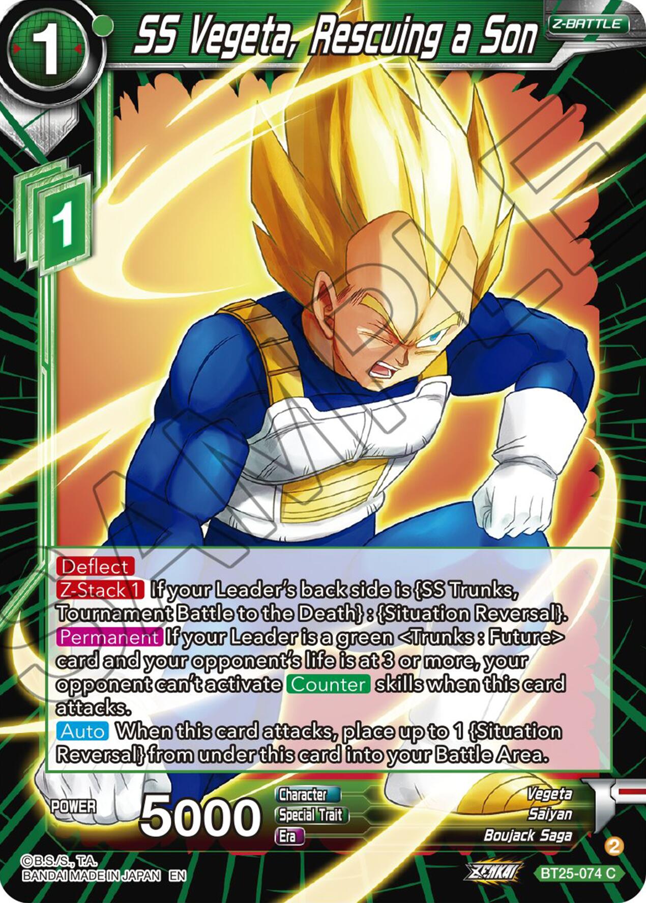 SS Vegeta, Rescuing a Son (BT25-074) [Legend of the Dragon Balls] | Pegasus Games WI