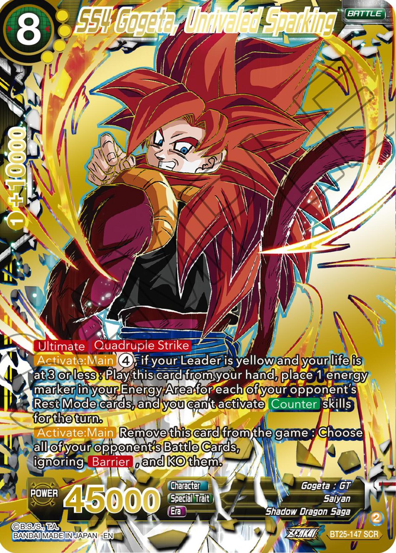 SS4 Gogeta, Unrivaled Sparking (BT25-147) [Legend of the Dragon Balls] | Pegasus Games WI