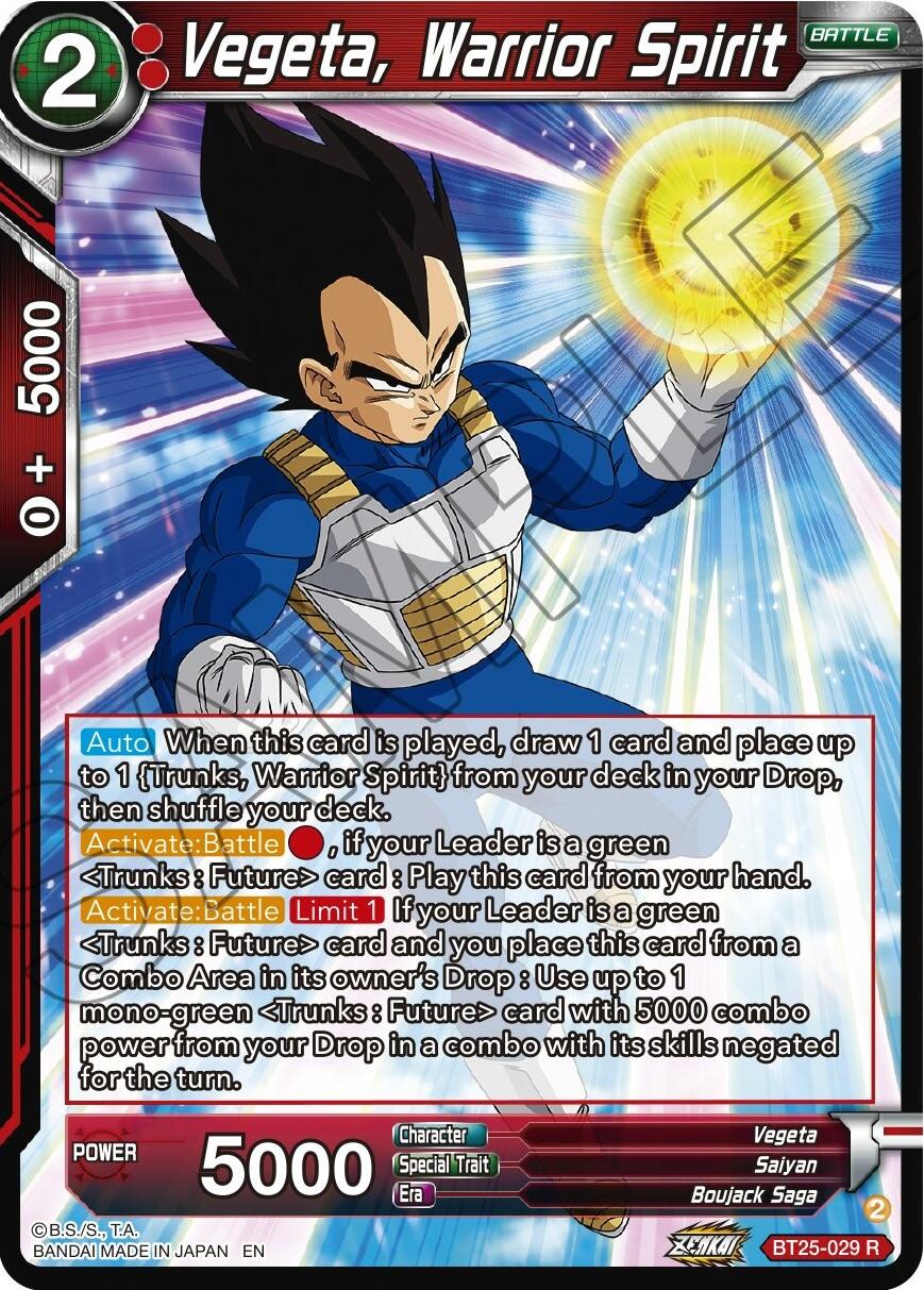 Vegeta, Warrior Spirit (BT25-029) [Legend of the Dragon Balls] | Pegasus Games WI