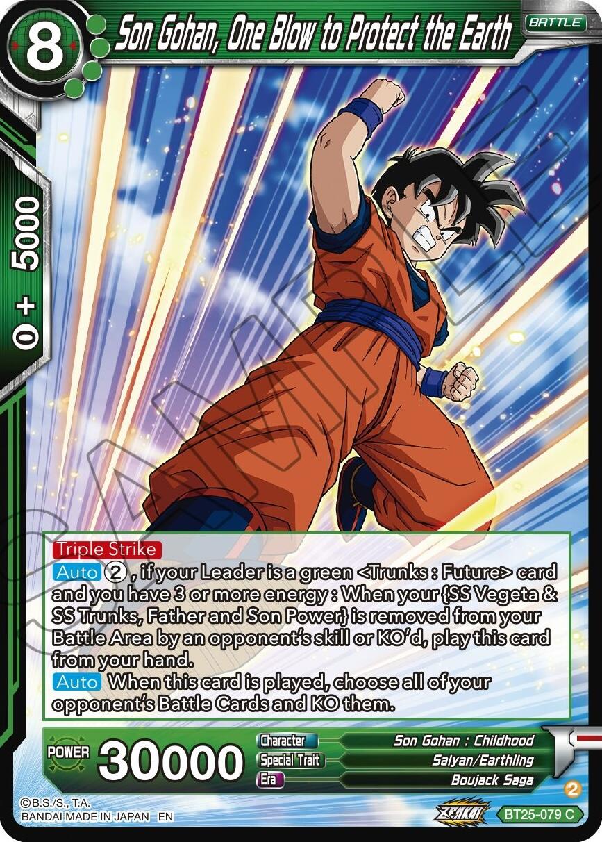 Son Gohan, One Blow to Protect the Earth (BT25-079) [Legend of the Dragon Balls] | Pegasus Games WI