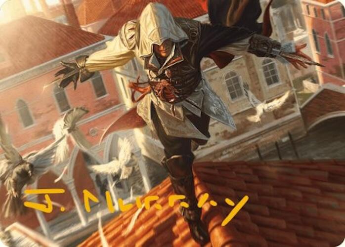 Ezio, Blade of Vengeance Art Card (Gold-Stamped Signature) [Assassin's Creed Art Series] | Pegasus Games WI