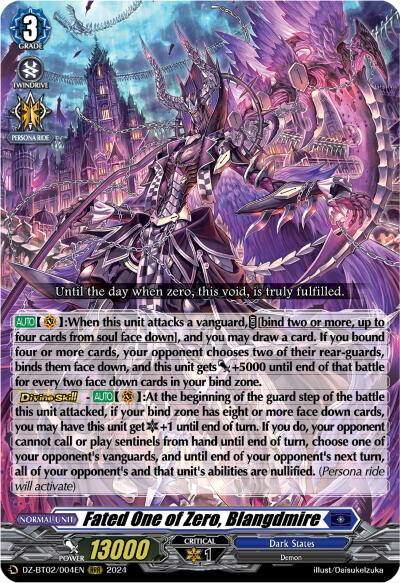 Fated One of Zero, Blangdmire (DZ-BT02/004EN) [Illusionless Strife] | Pegasus Games WI