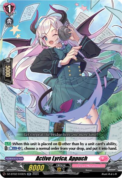 Active Lyrica, Appuch (DZ-BT02/040EN) [Illusionless Strife] | Pegasus Games WI