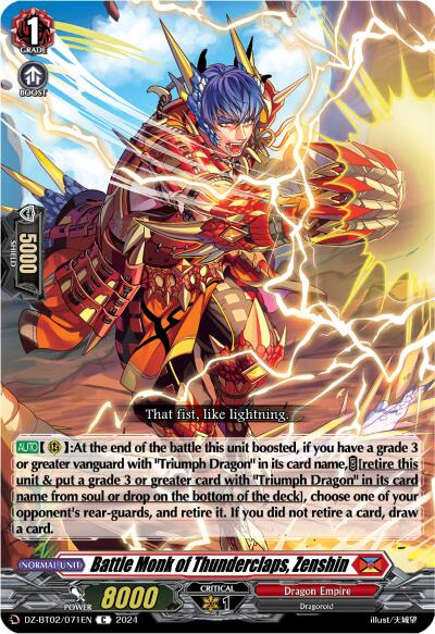 Battle Monk of Thunderclaps, Zenshin (DZ-BT02/071EN) [Illusionless Strife] | Pegasus Games WI