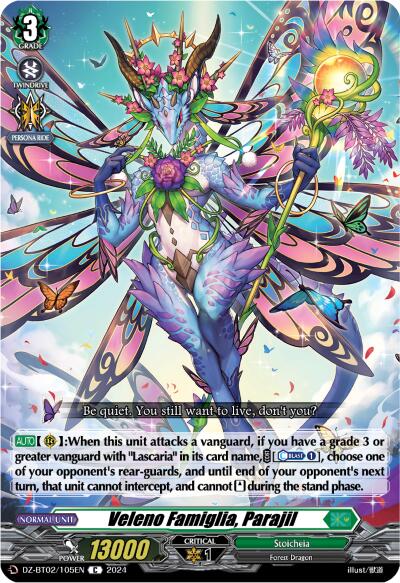 Veleno Famiglia, Parajil (DZ-BT02/105EN) [Illusionless Strife] | Pegasus Games WI