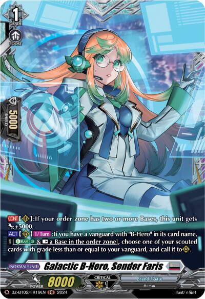 Galactic B-Hero, Sender Faris (FR) (DZ-BT02/FR19EN) [Illusionless Strife] | Pegasus Games WI