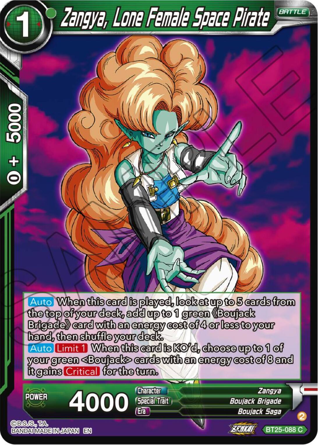 Zangya, Lone Female Space Pirate (BT25-088) [Legend of the Dragon Balls] | Pegasus Games WI