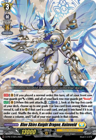 Blue Skies Knight Dragon, Halmveld (D-PR/415EN) [D Promo Cards] | Pegasus Games WI