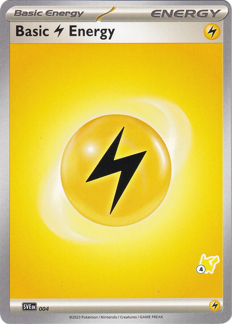 Basic Lightning Energy (004) (Pikachu Stamp #4) [Battle Academy 2024] | Pegasus Games WI