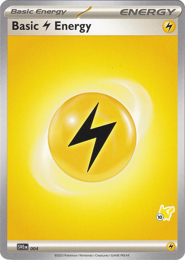 Basic Lightning Energy (004) (Pikachu Stamp #10) [Battle Academy 2024] | Pegasus Games WI