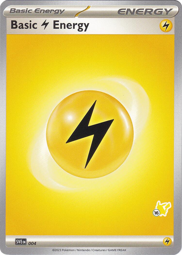 Basic Lightning Energy (004) (Pikachu Stamp #16) [Battle Academy 2024] | Pegasus Games WI