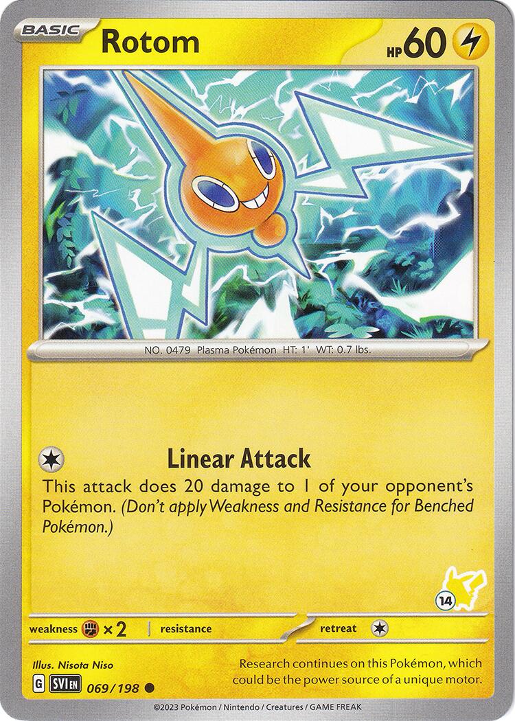 Rotom (069/198) (Pikachu Stamp #14) [Battle Academy 2024] | Pegasus Games WI