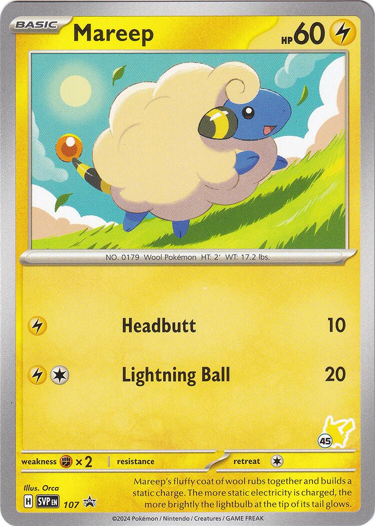 Mareep (107) (Pikachu Stamp #45) [Battle Academy 2024] | Pegasus Games WI