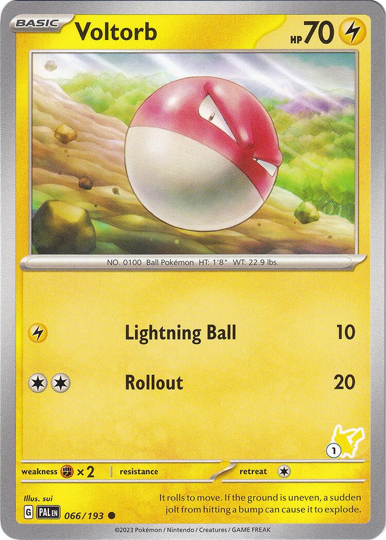 Voltorb (066/193) (Pikachu Stamp #1) [Battle Academy 2024] | Pegasus Games WI