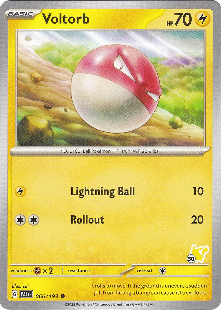 Voltorb (066/193) (Pikachu Stamp #30) [Battle Academy 2024] | Pegasus Games WI