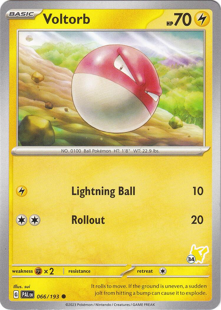 Voltorb (066/193) (Pikachu Stamp #34) [Battle Academy 2024] | Pegasus Games WI