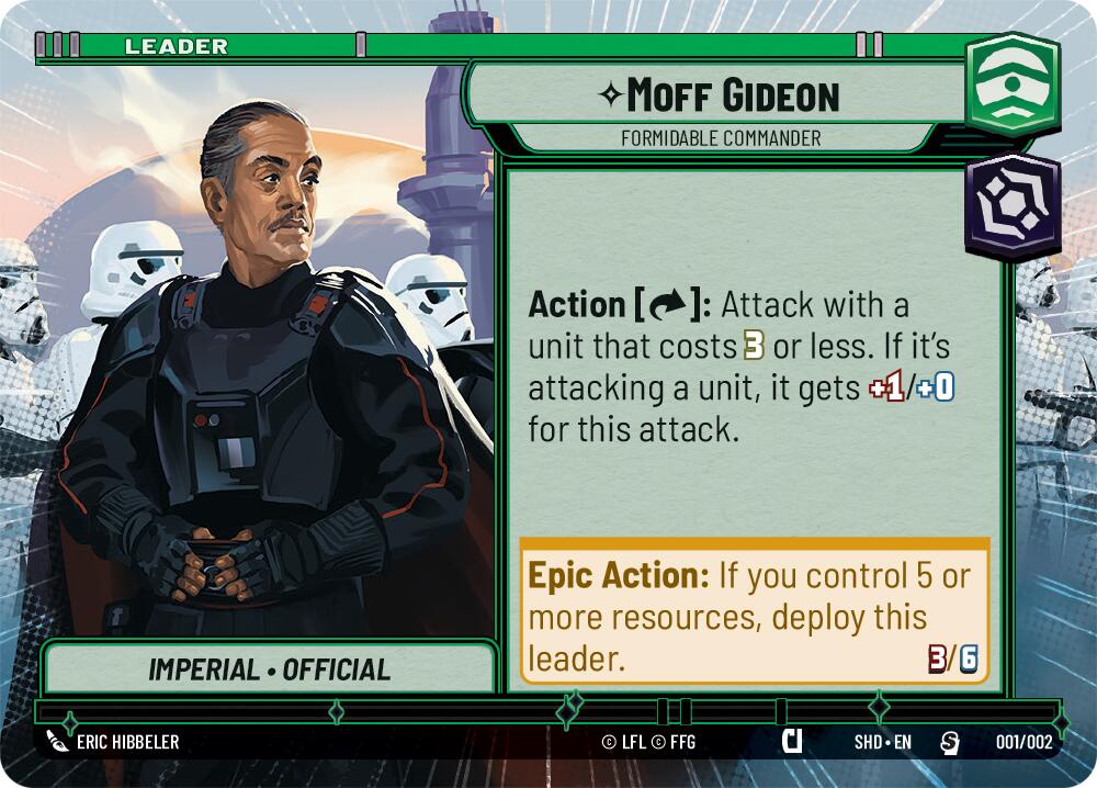 Moff Gideon - Formidable Commander (Hyperspace) (Prerelease Promos) (001/002) [Shadows of the Galaxy Promos] | Pegasus Games WI