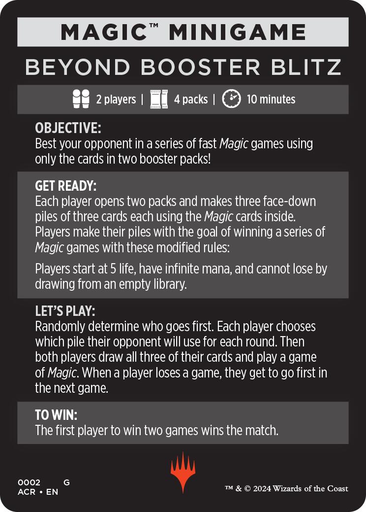 Beyond Booster Blitz (Magic Minigame) [Assassin's Creed Minigame] | Pegasus Games WI