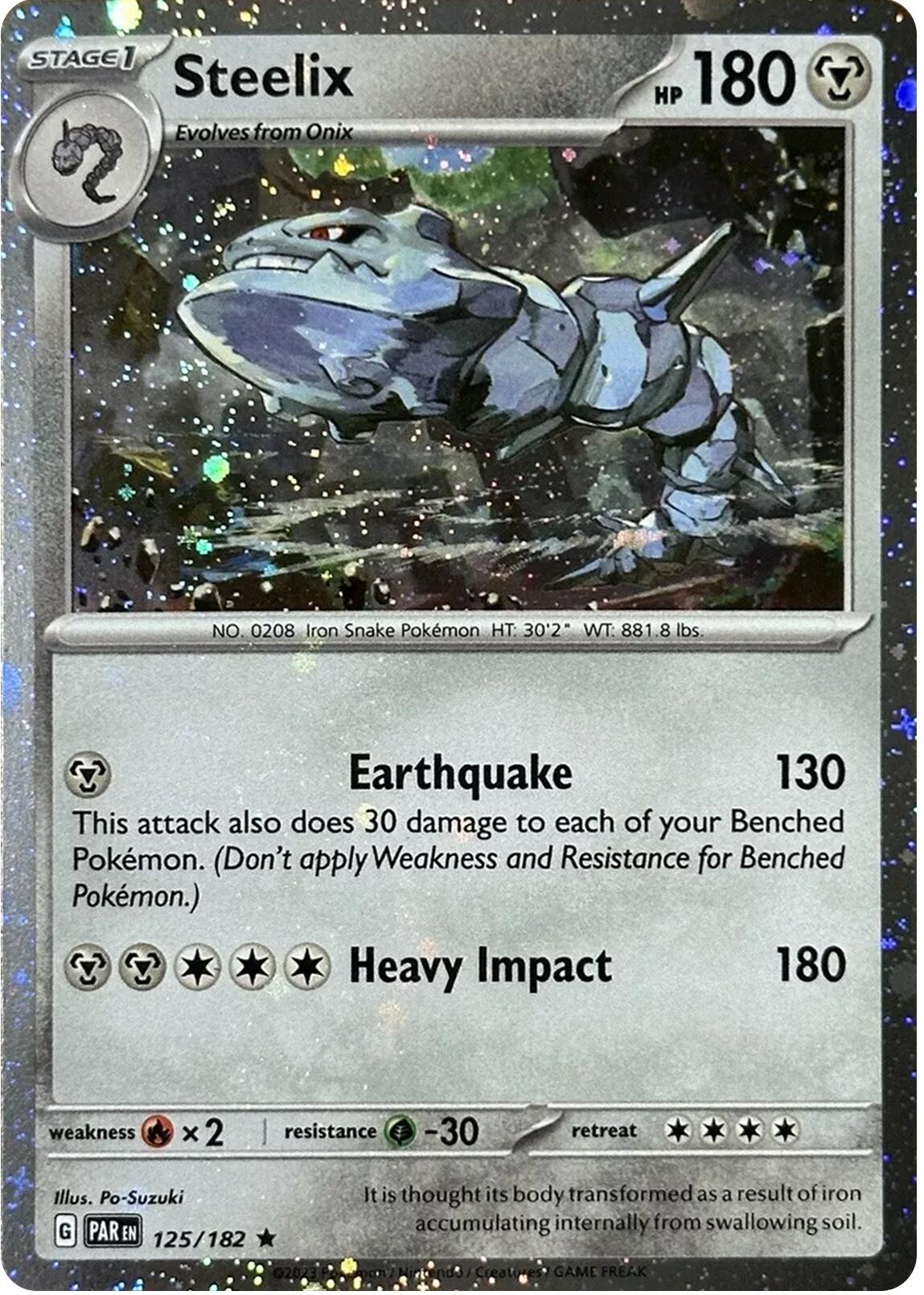 Steelix (125/182) (Cosmos Holo) [Scarlet & Violet: Paradox Rift] | Pegasus Games WI