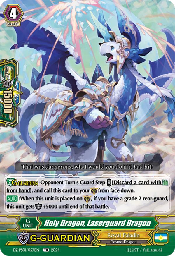 Holy Dragon, Laserguard Dragon (DZ-PS01/027EN) [DZ-PS01: Premium Deckset "Jewel Knight"] | Pegasus Games WI