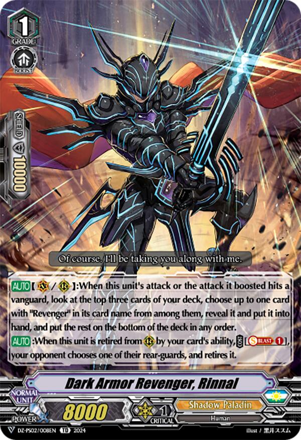 Dark Armor Revenger, Rinnal (DZ-PS02/008EN) [DZ-PS02: Premium Deckset “Revenger”] | Pegasus Games WI