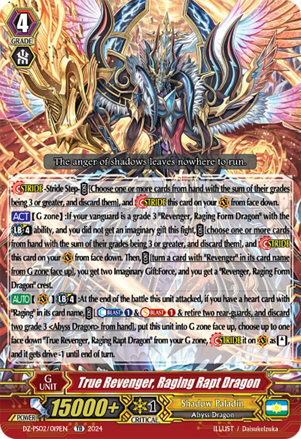 True Revenger, Raging Rapt Dragon (DZ-PS02/019EN) [DZ-PS02: Premium Deckset “Revenger”] | Pegasus Games WI