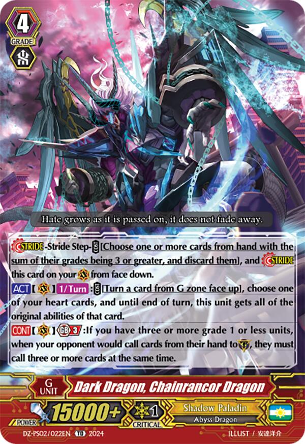 Dark Dragon, Chainrancor Dragon (DZ-PS02/022EN) [DZ-PS02: Premium Deckset “Revenger”] | Pegasus Games WI