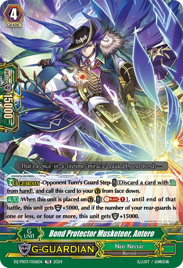 Bond Protector Musketeer, Antero (DZ-PS03/026EN) [Premium Deckset "Musketeer"] | Pegasus Games WI