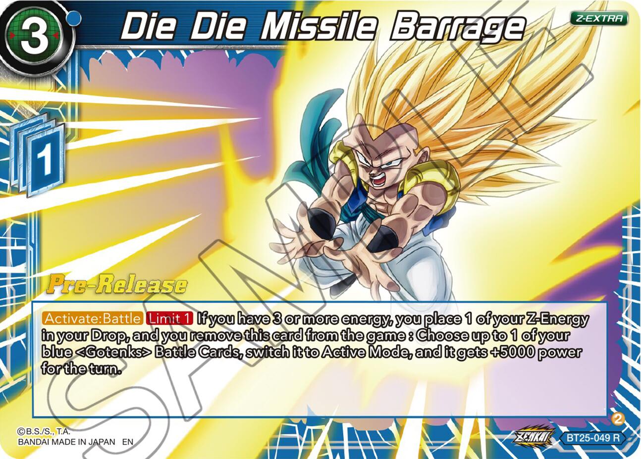 Die Die Missile Barrage (BT25-049) [Legend of the Dragon Balls Prerelease Promos] | Pegasus Games WI
