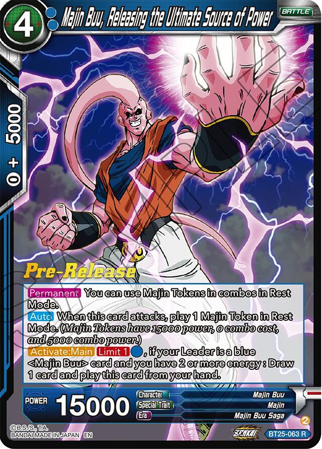 Majin Buu, Releasing the Ultimate Source of Power (BT25-063) [Legend of the Dragon Balls Prerelease Promos] | Pegasus Games WI