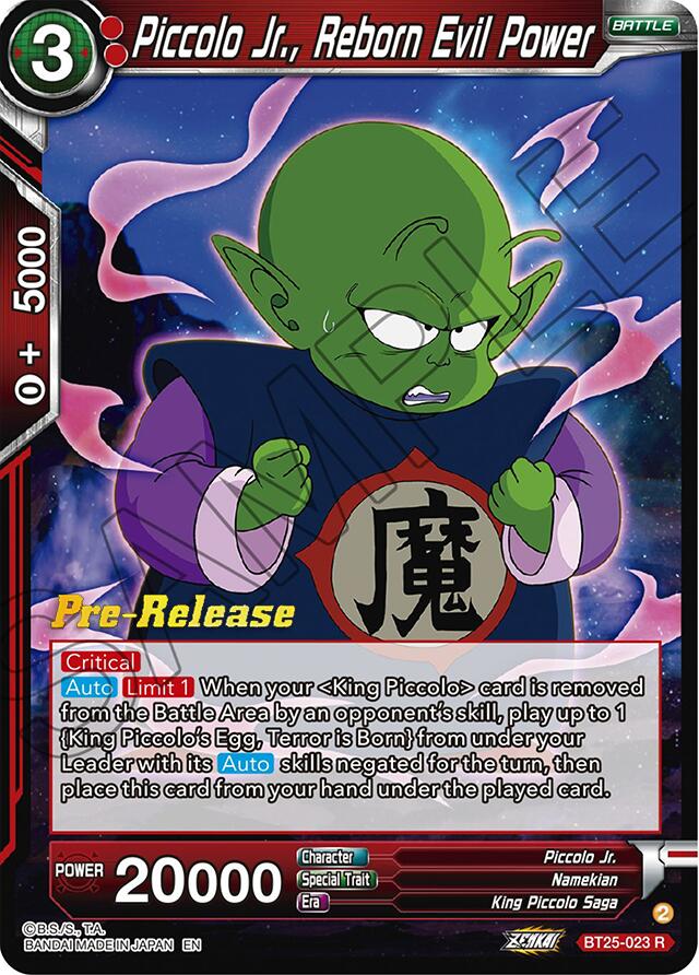 Piccolo Jr., Reborn Evil Power (BT25-023) [Legend of the Dragon Balls Prerelease Promos] | Pegasus Games WI