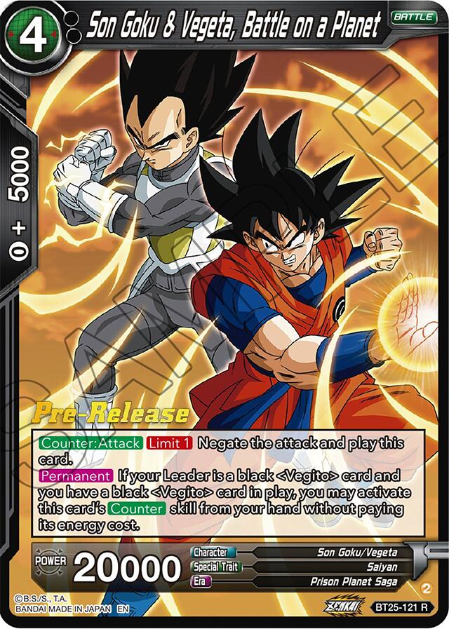 Son Goku & Vegeta, Battle on a Planet (BT25-121) [Legend of the Dragon Balls Prerelease Promos] | Pegasus Games WI
