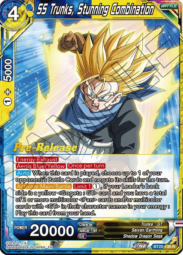SS Trunks, Stunning Combination (BT25-136) [Legend of the Dragon Balls Prerelease Promos] | Pegasus Games WI