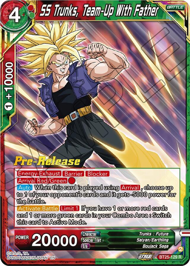 SS Trunks, Team-Up With Father (BT25-129) [Legend of the Dragon Balls Prerelease Promos] | Pegasus Games WI