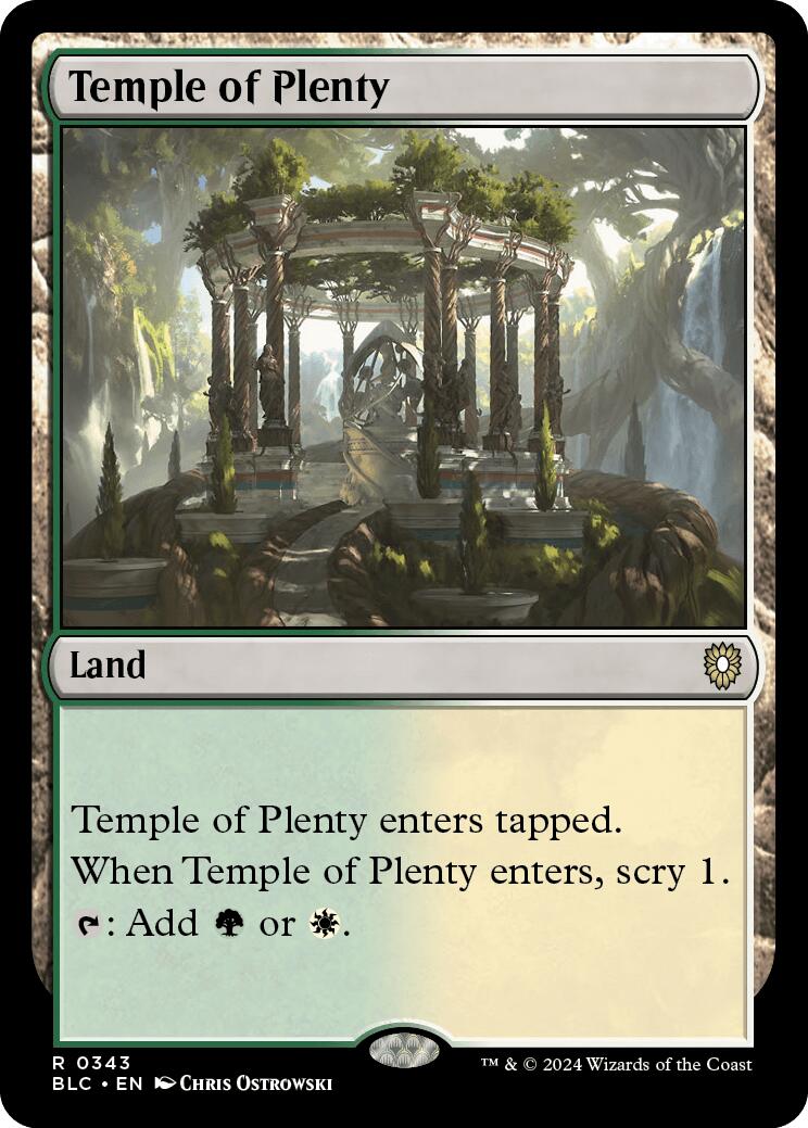 Temple of Plenty [Bloomburrow Commander] | Pegasus Games WI