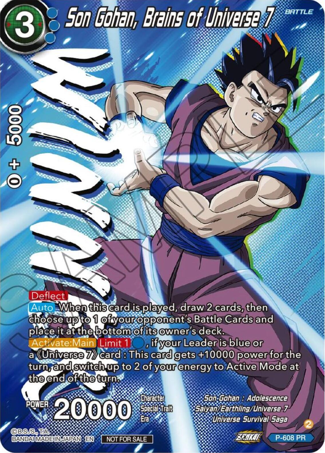 Son Gohan, Brains of Universe 7 (Tournament Pack Vol. 8) (Winner) (P-608) [Promotion Cards] | Pegasus Games WI