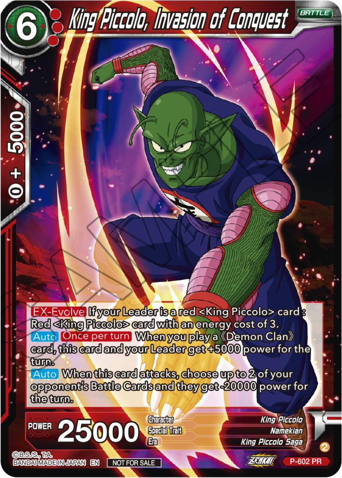 King Piccolo, Invasion of Conquest (Tournament Pack Vol. 8) (P-602) [Promotion Cards] | Pegasus Games WI