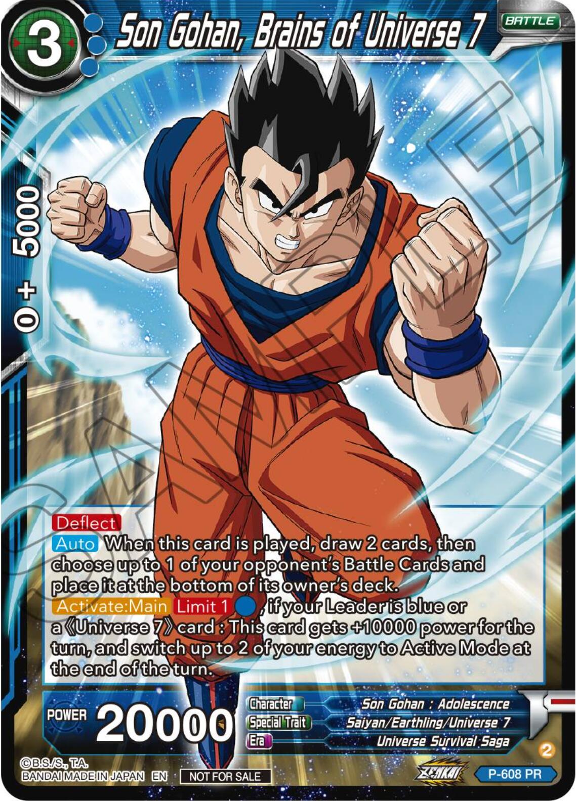 Son Gohan, Brains of Universe 7 (Tournament Pack Vol. 8) (P-608) [Promotion Cards] | Pegasus Games WI