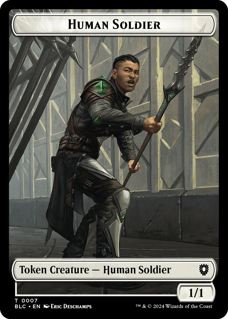 Human Soldier // Wolf (035) Double-Sided Token [Bloomburrow Commander Tokens] | Pegasus Games WI